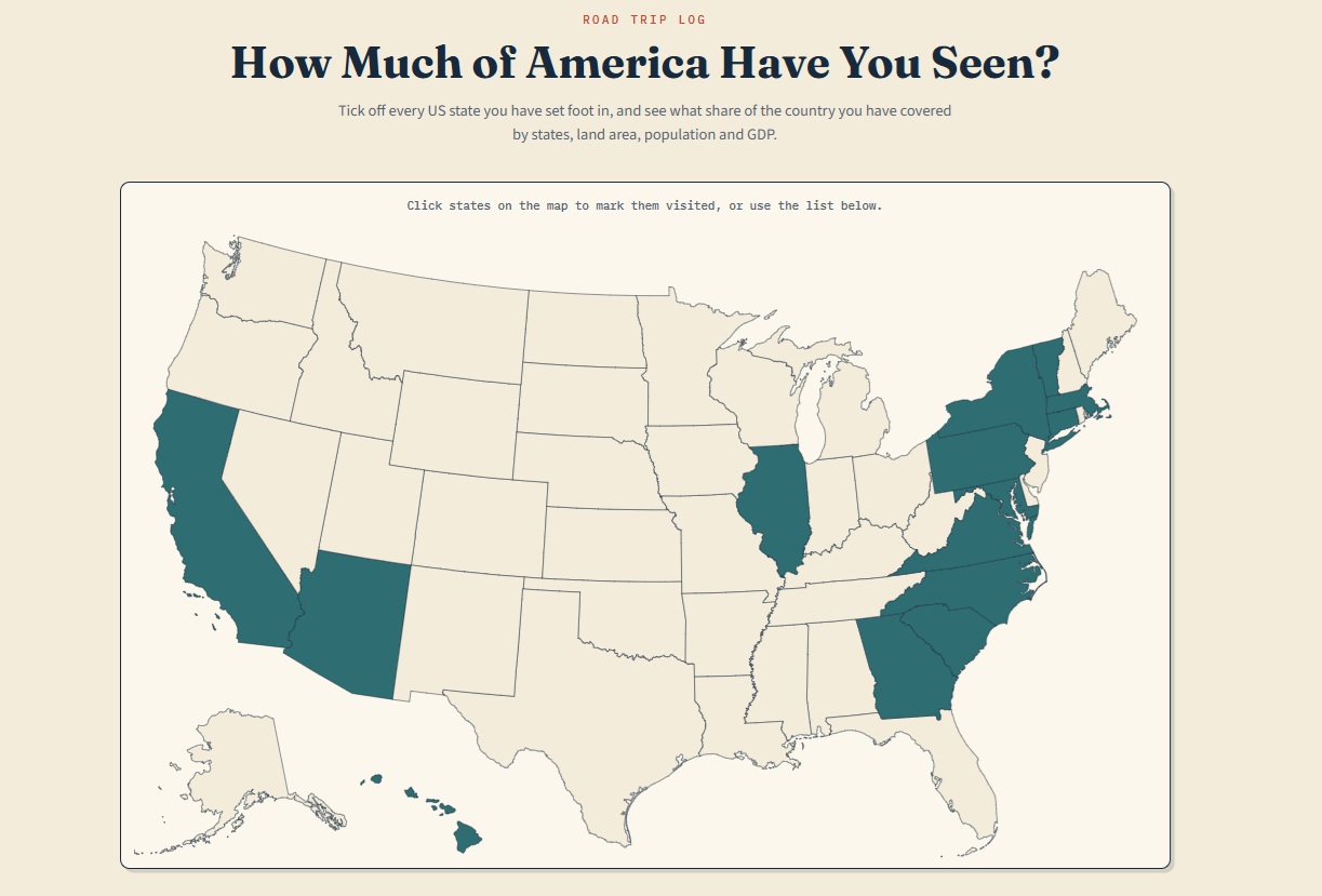 Brilliant Maps - How Much of America Have You Seen? See the % Of States You’ve Visited