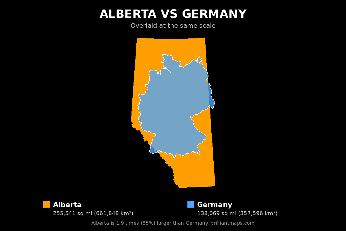 Alberta vs Germany Size Comparison Map
