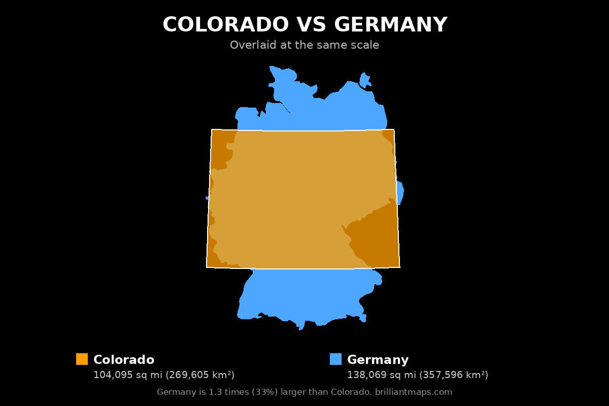 Colorado vs Germany Size Comparison Map
