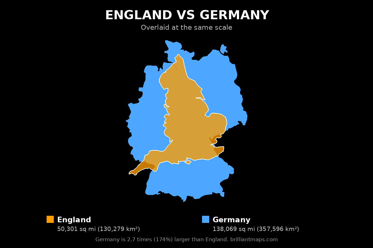 England vs Germany Size Comparison Map