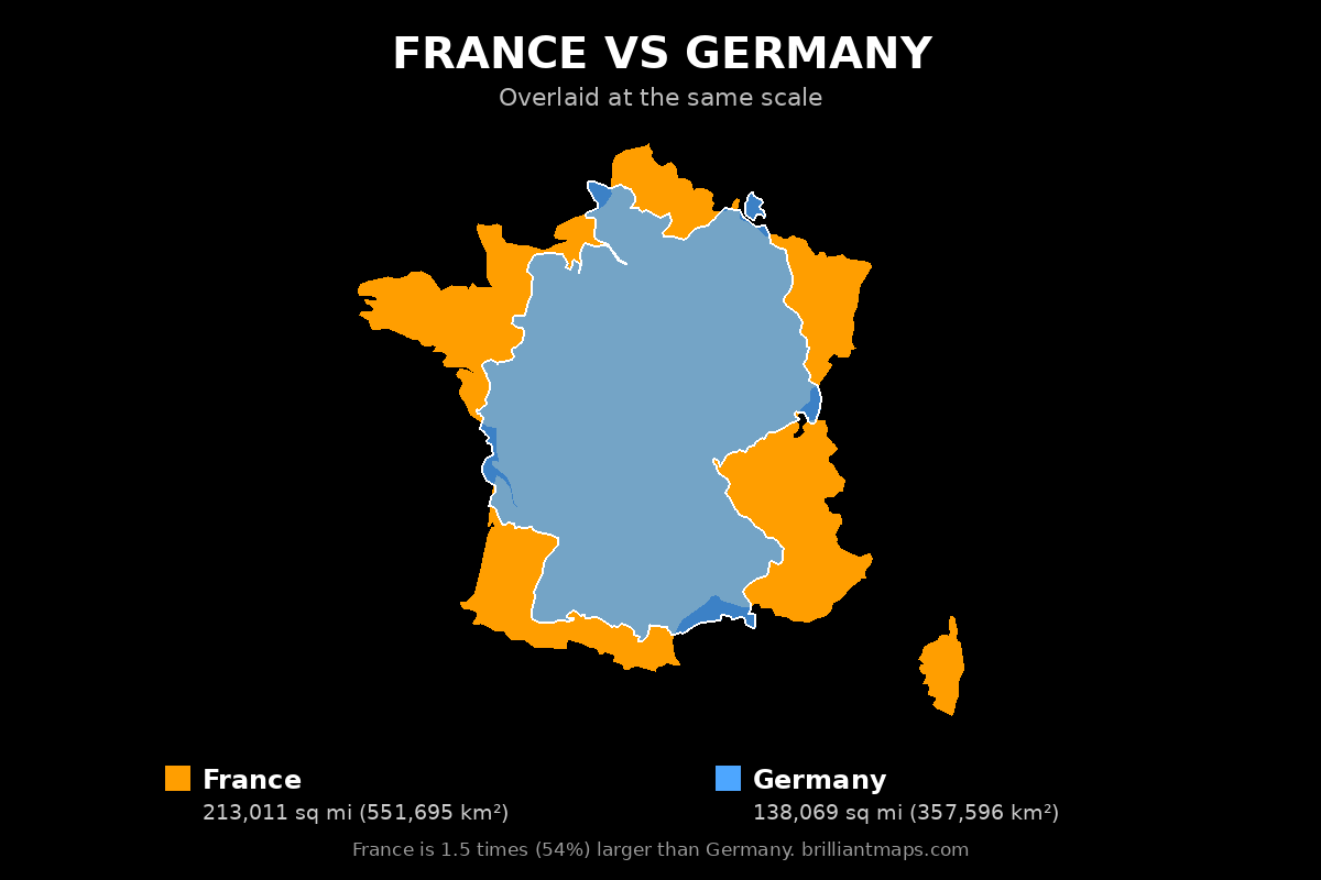 France vs Germany Size Comparison Map