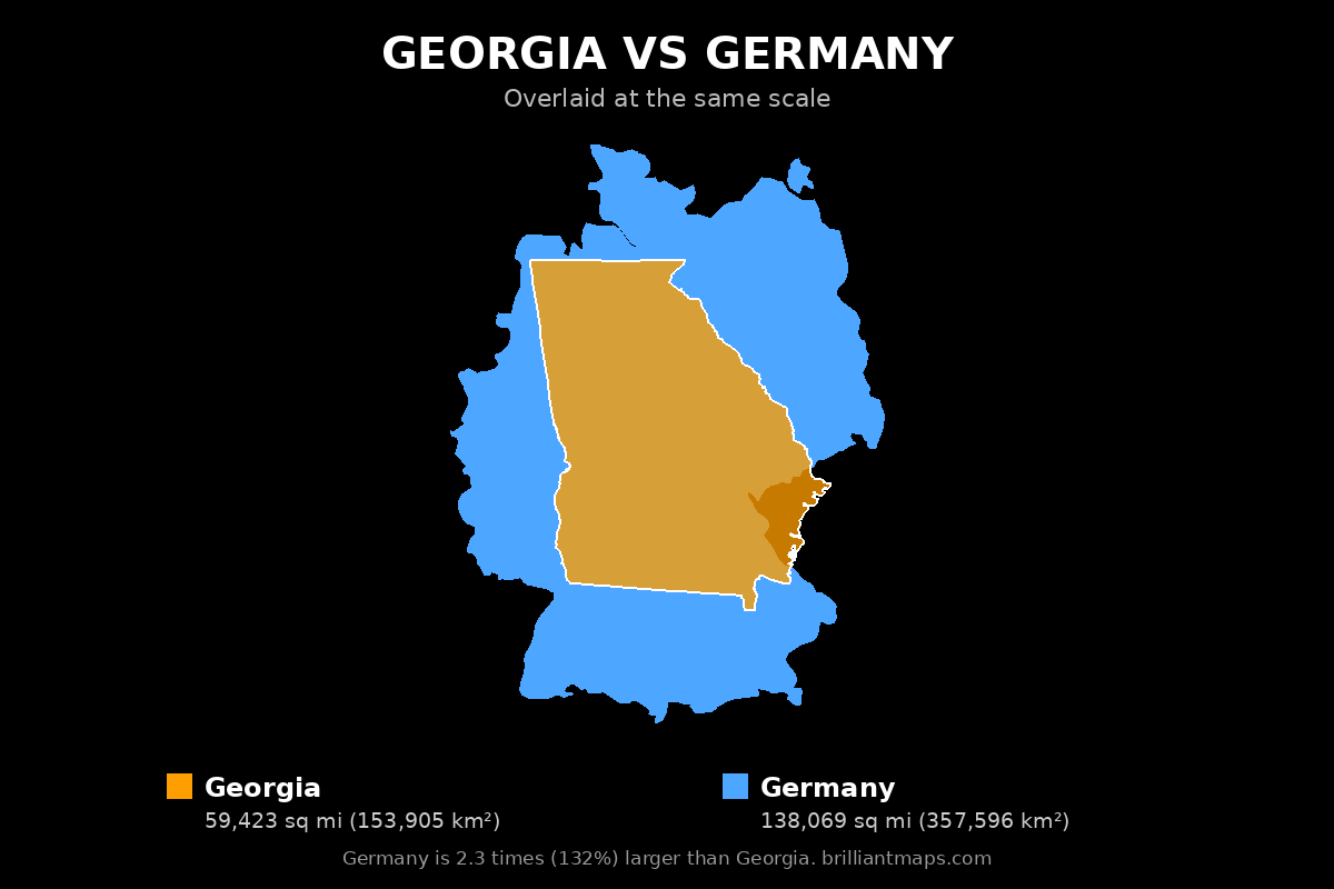 Georgia vs Germany Size Comparison Map