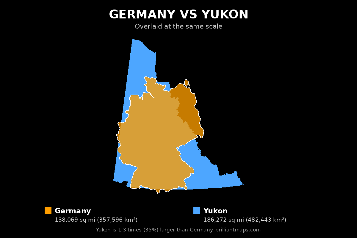 Germany vs Yukon Size Comparison Map