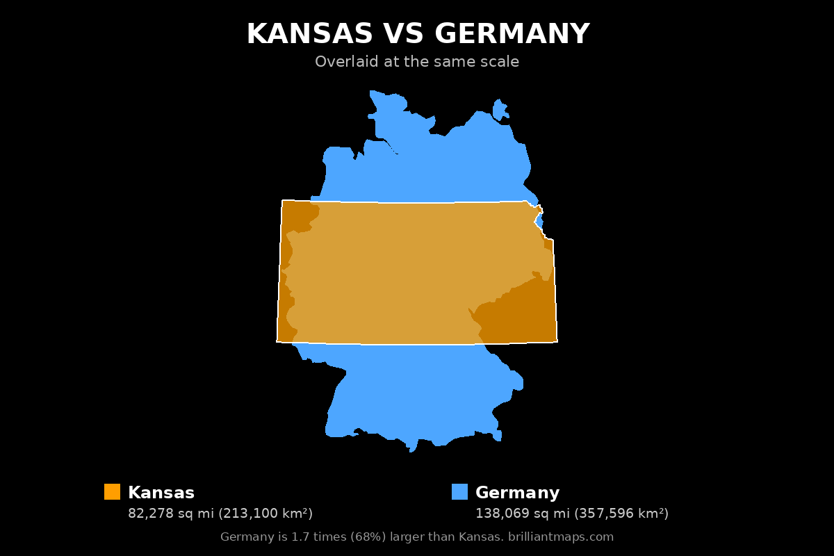 Kansas vs Germany Size Comparison Map
