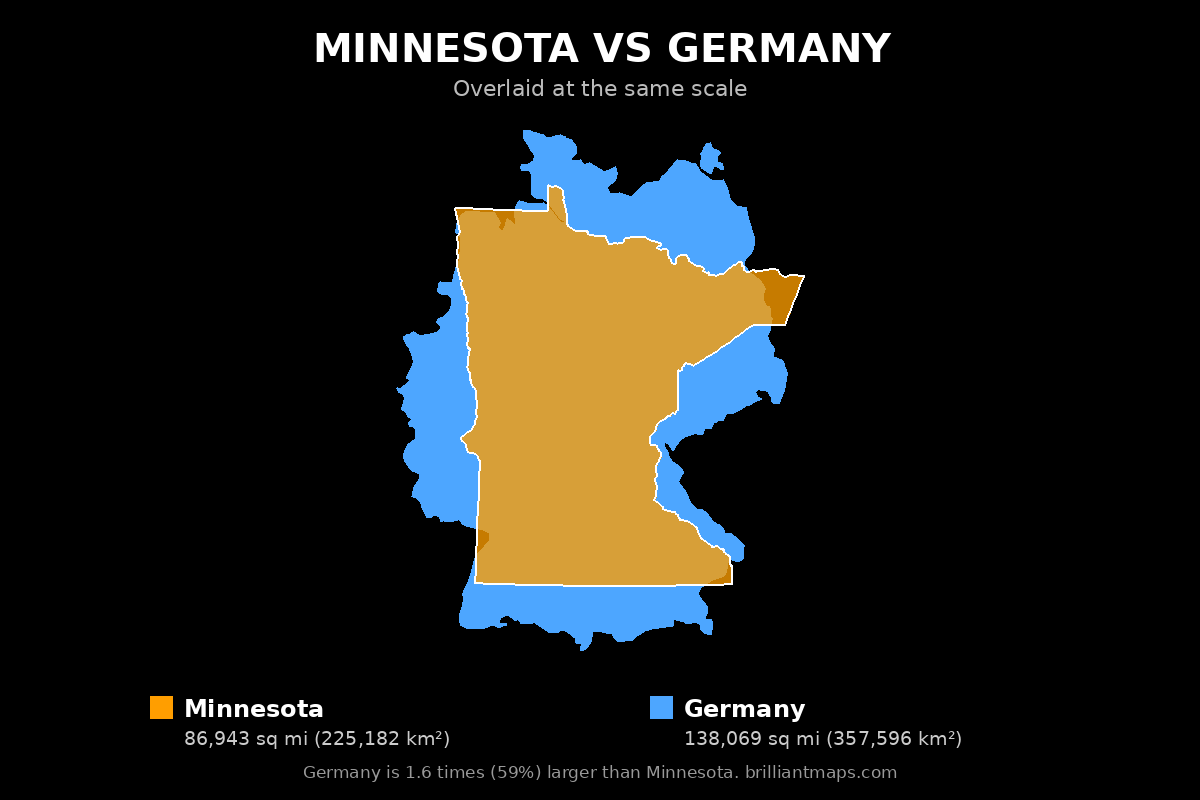 Minnesota vs Germany Size Comparison Map