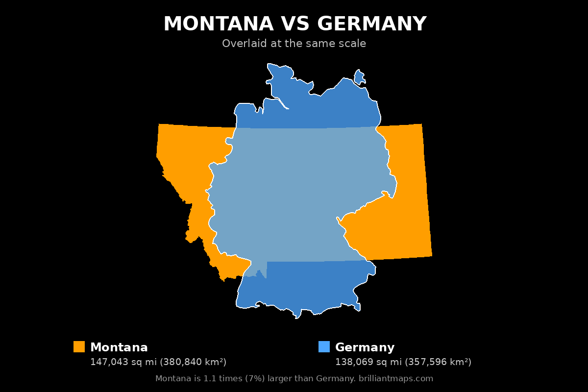 Montana vs Germany Size Comparison Map