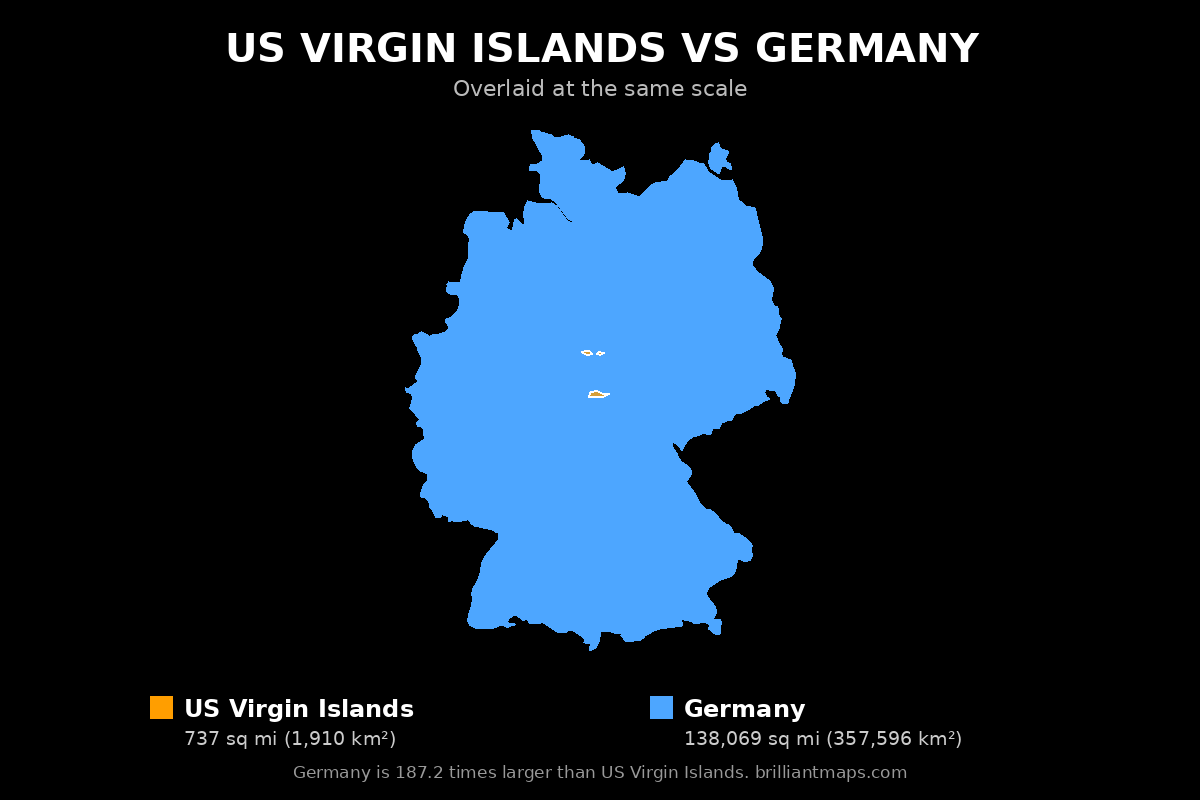 US Virgin Islands vs Germany Size Comparison Map