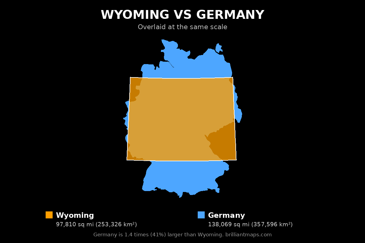 Wyoming vs Germany Size Comparison Map