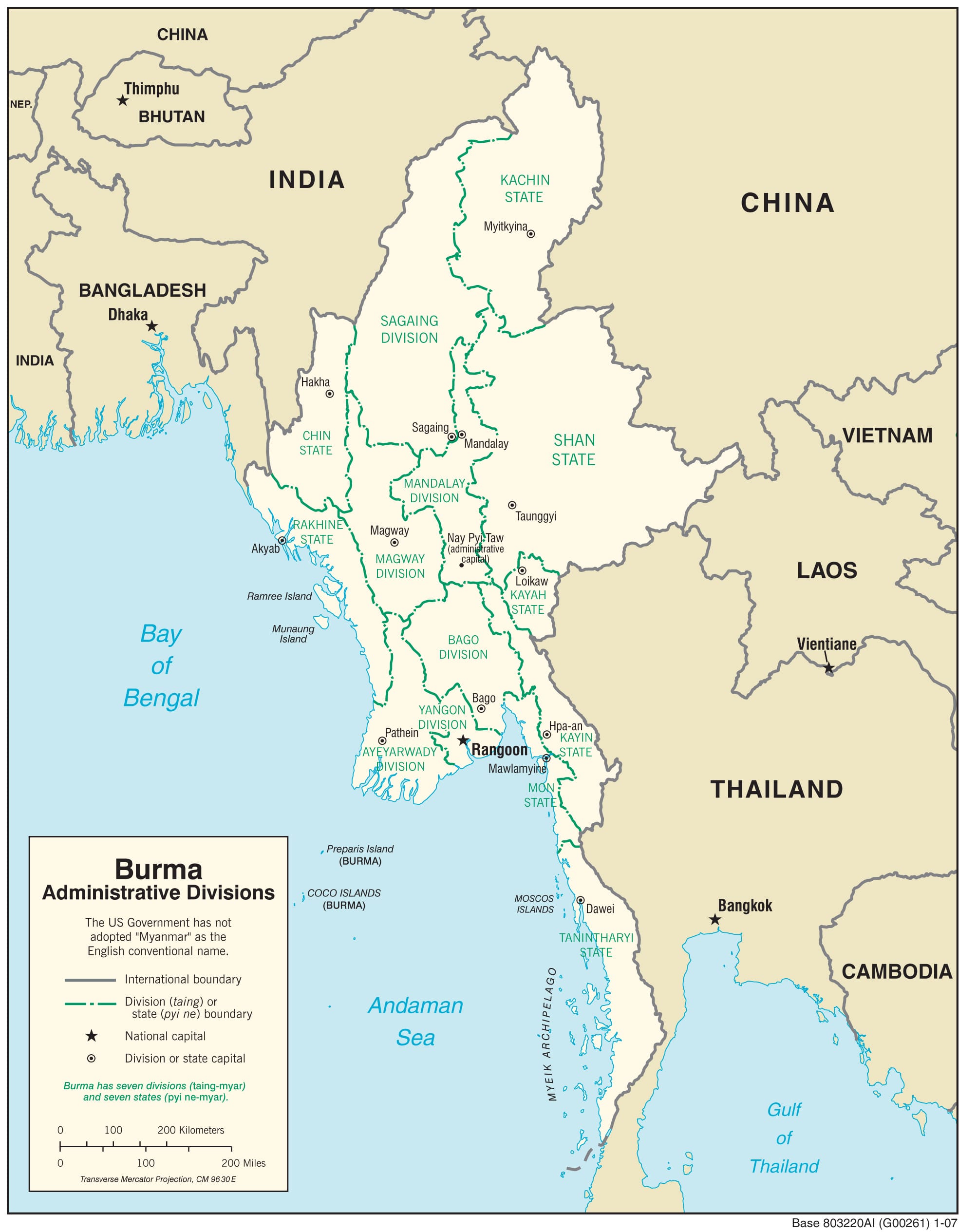 Myanmar (Burma) Administrative Map