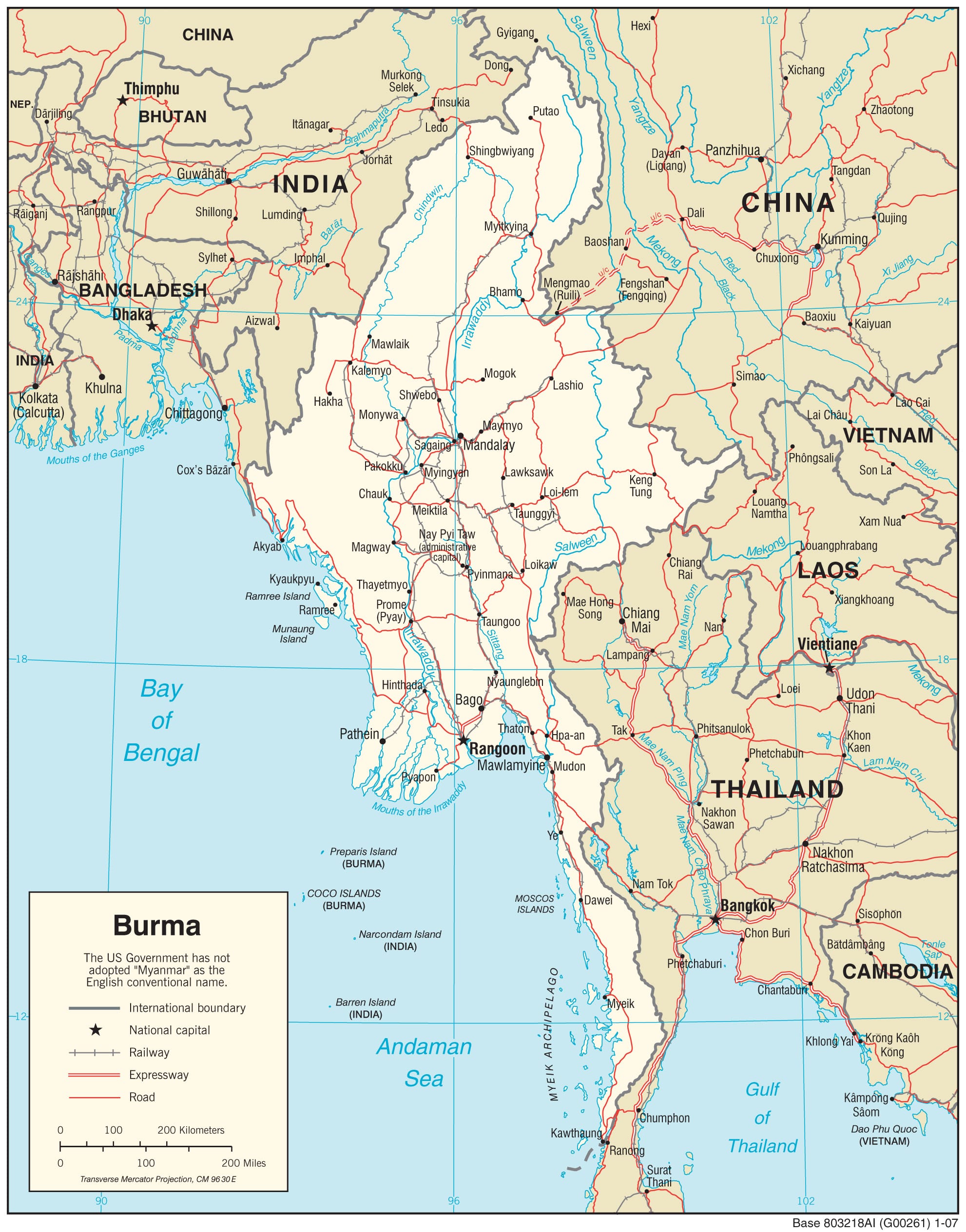 Myanmar Transportation Map