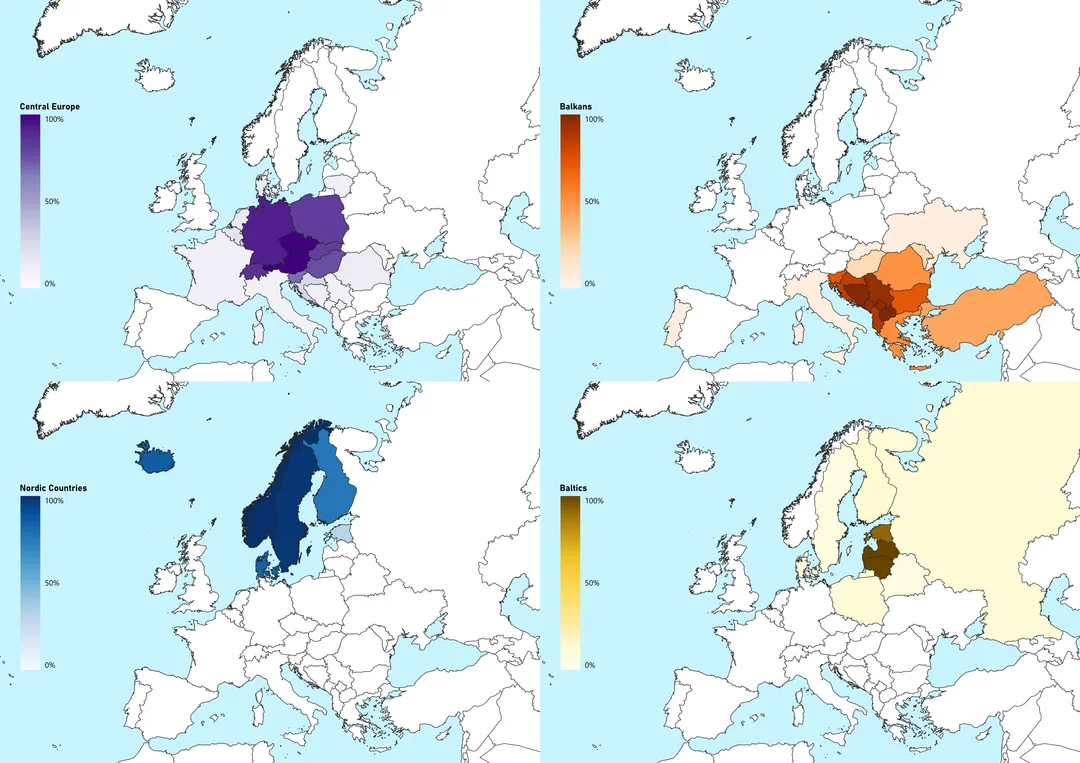 Central Europe, The Balkans, Nordic Countries, Baltic Countries