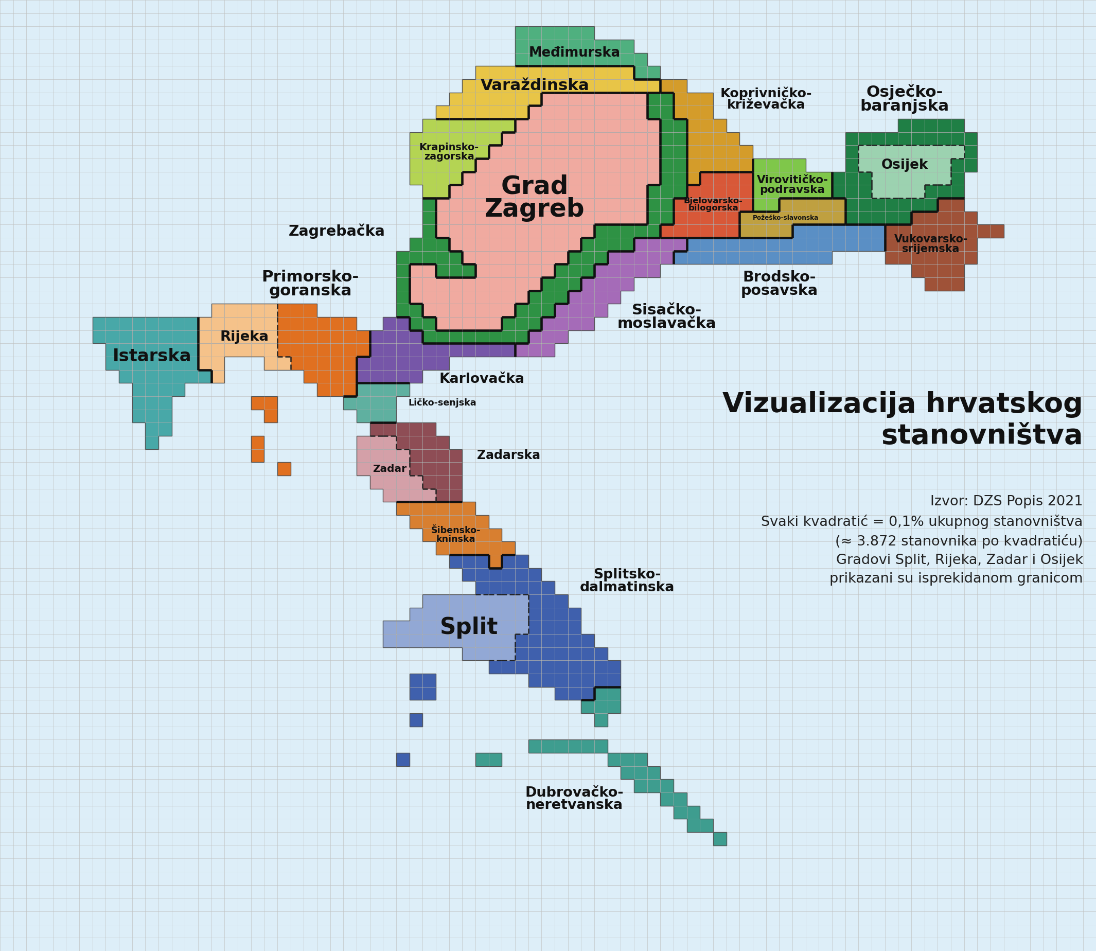 Population of Croatia Visualized