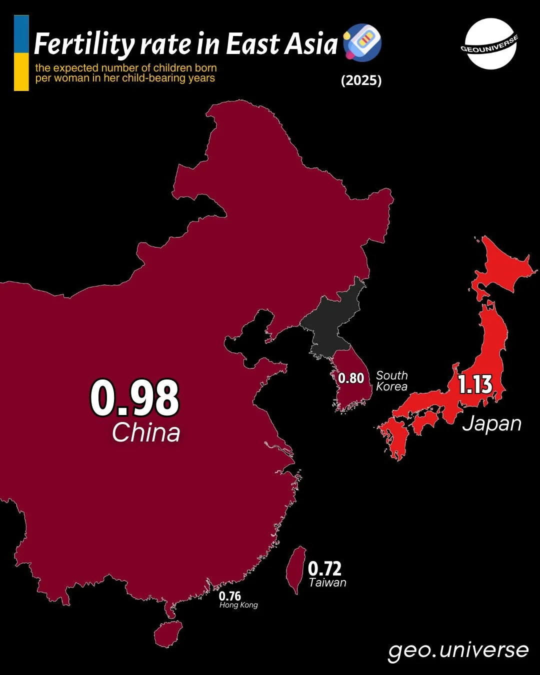 Fertility Rate In East Asian Countries 2025