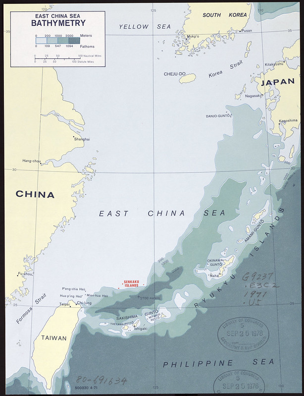 1971 East China Sea Map Created By The CIA