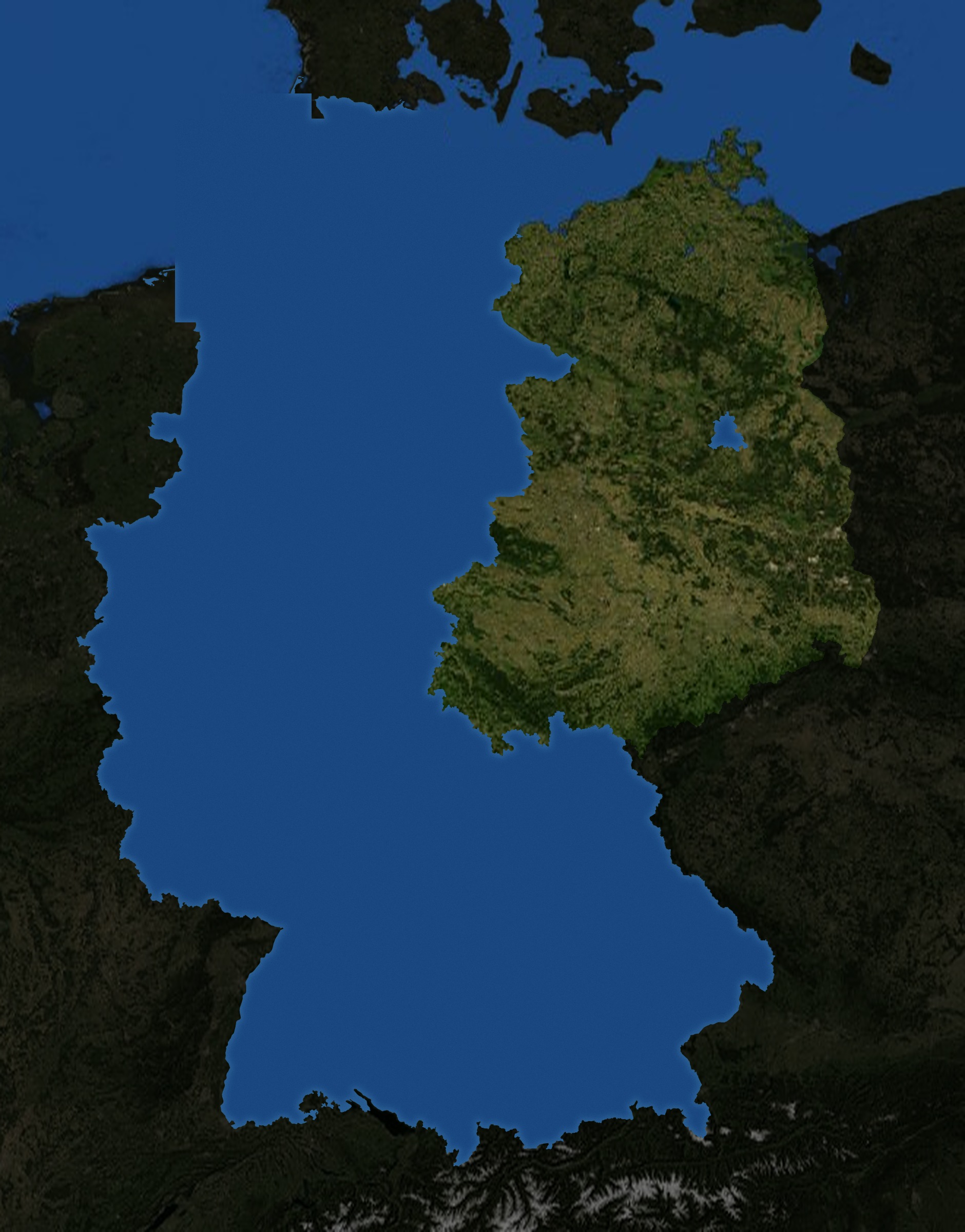 Map of East Germany If Political Borders Where Physcial