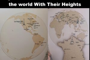 Map of all the Eiffel Towers around the world with their heights