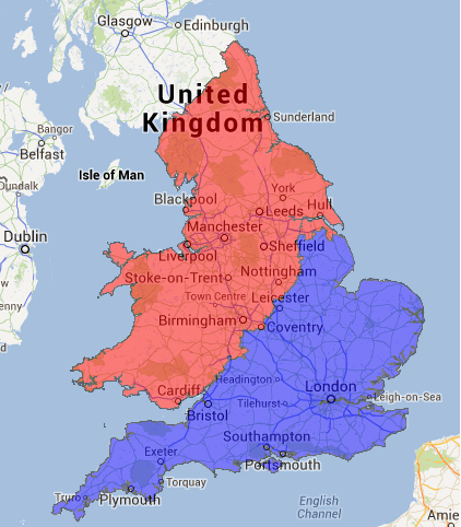 Controversial Cultural North South Divide Map Of England Wales 