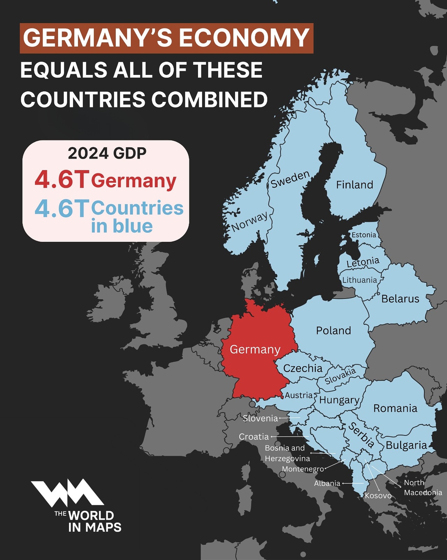 Germany's GDP relative to its neightbours