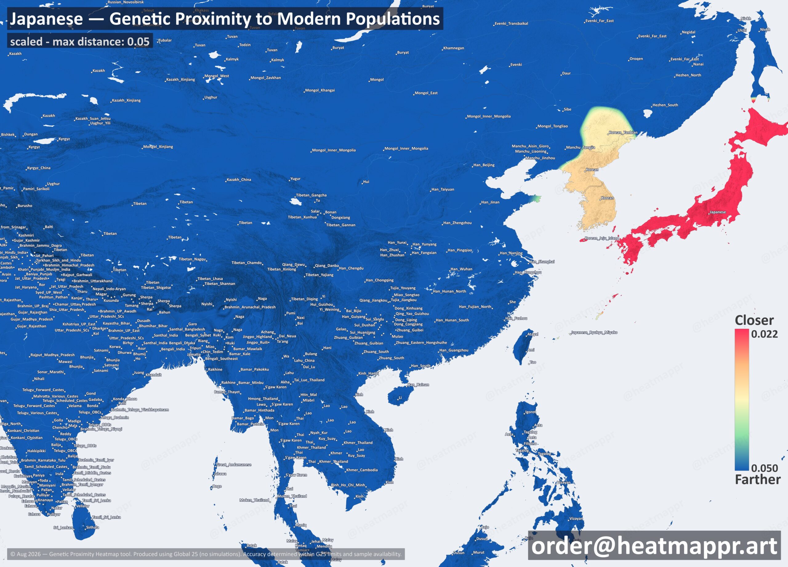 Japan DNA Heatmap