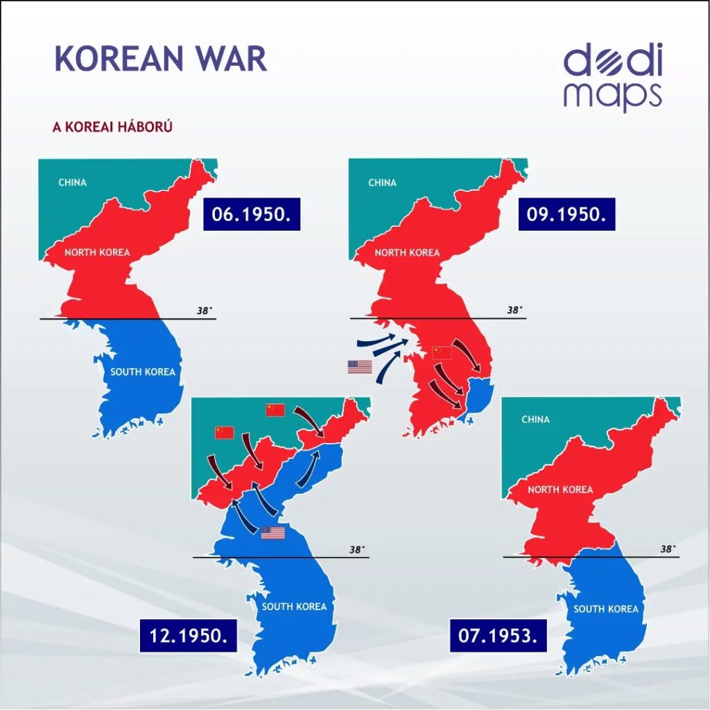 Map of The Korean War In 60 Seconds - Brilliant Maps