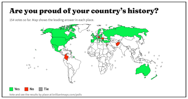Are you proud of your country’s history? (map poll)