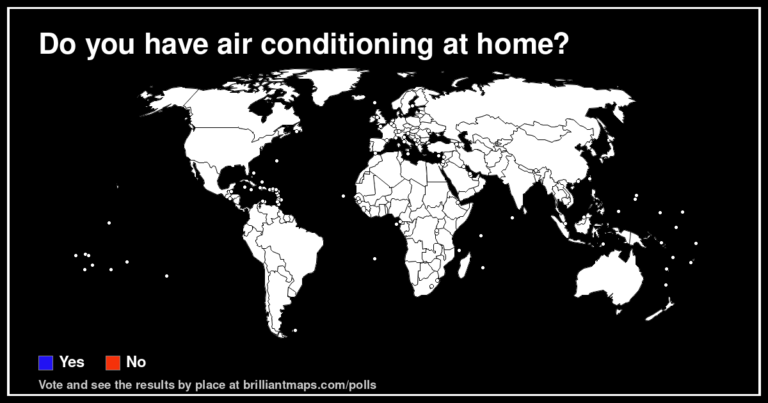 Do you have air conditioning at home? (map poll)