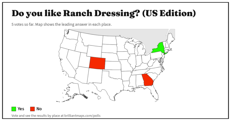 Do you like Ranch Dressing? (map poll)
