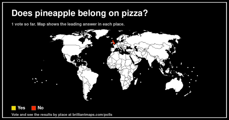 Does pineapple belong on pizza? (map poll)