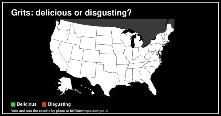 Grits: delicious or disgusting? (map poll)