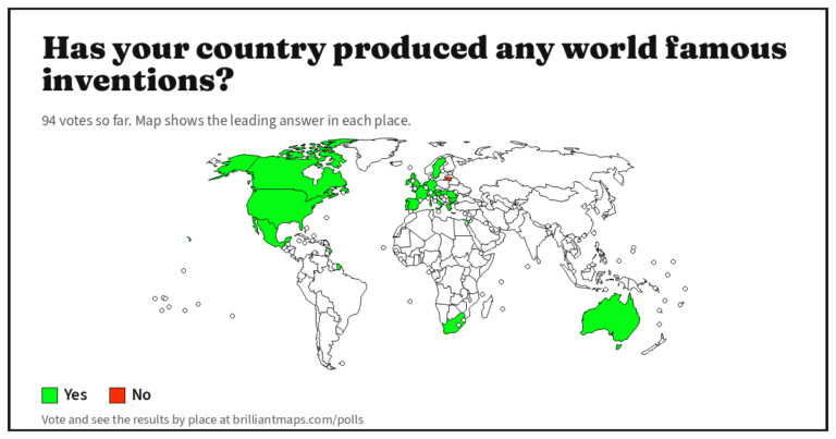 Has your country produced any world famous inventions? (map poll)