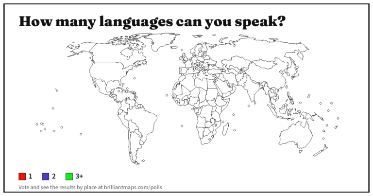 How many languages can you speak? (map poll)