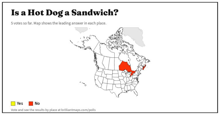 Is a Hot Dog a Sandwich? (map poll)