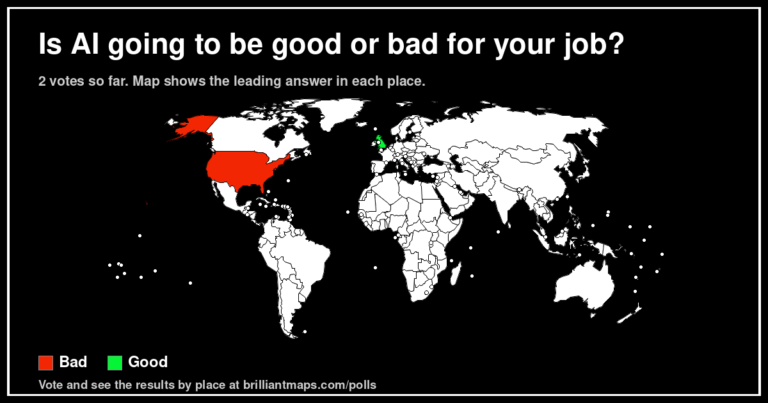 Is AI going to be good or bad for your job? (map poll)