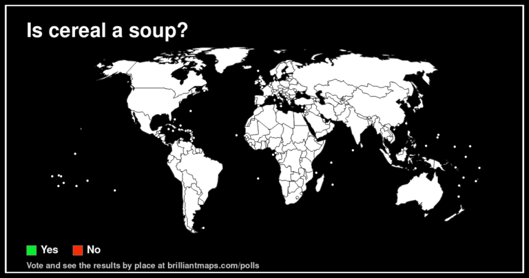 Is cereal a soup? (map poll)