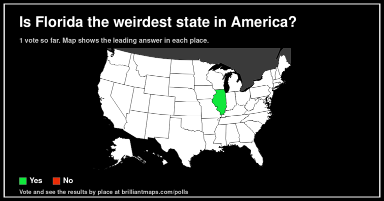 Is Florida the weirdest state in America? (map poll)