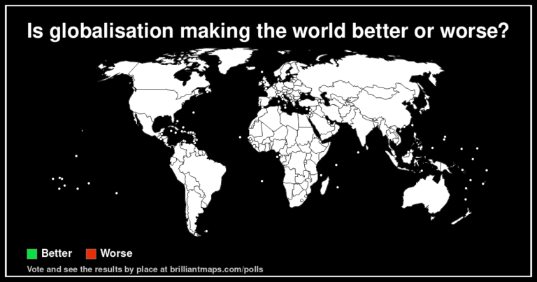 Is globalisation making the world better or worse? (map poll)