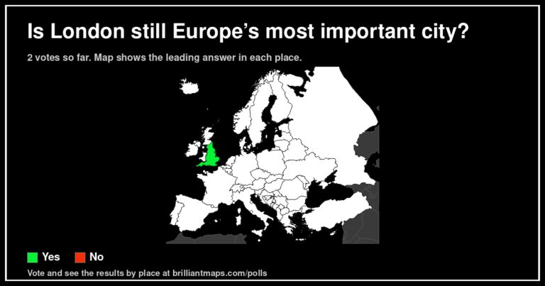 Is London still Europe’s most important city? (map poll)