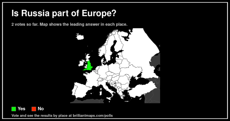 Is Russia part of Europe? (map poll)