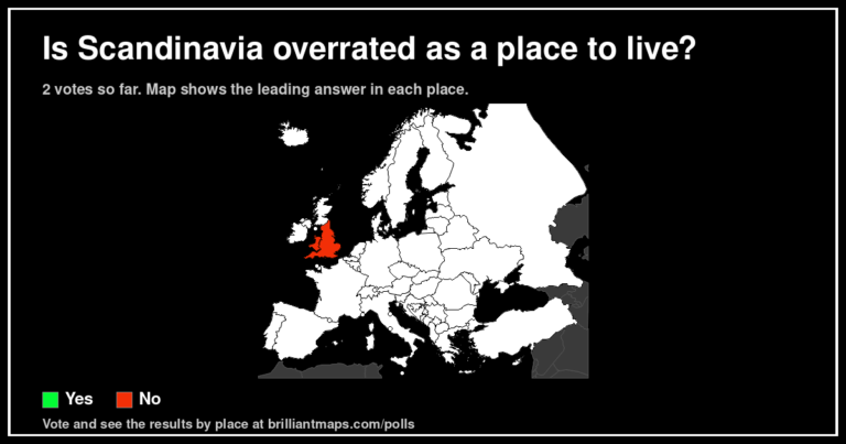 Is Scandinavia overrated as a place to live? (map poll)