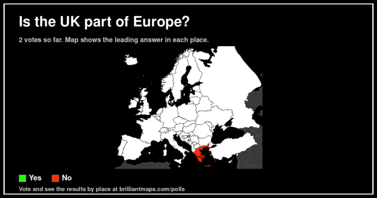 Is the UK part of Europe? (map poll)