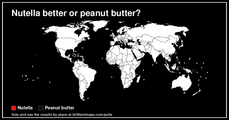 Nutella better or peanut butter? (map poll)