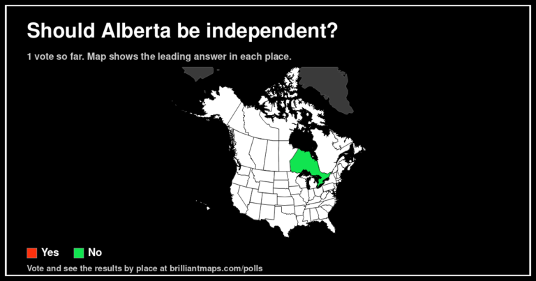 Should Alberta be independent? (map poll)