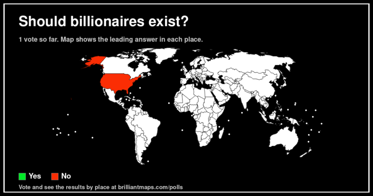 Should billionaires exist? (map poll)