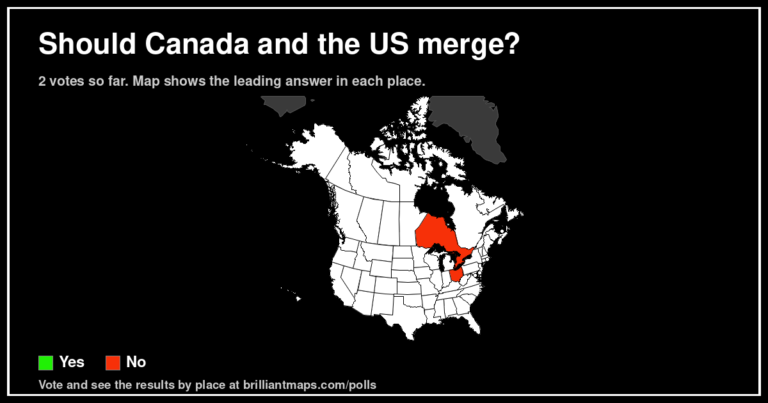 Should Canada and the US merge? (map poll)