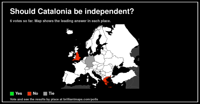 Should Catalonia be independent? (map poll)