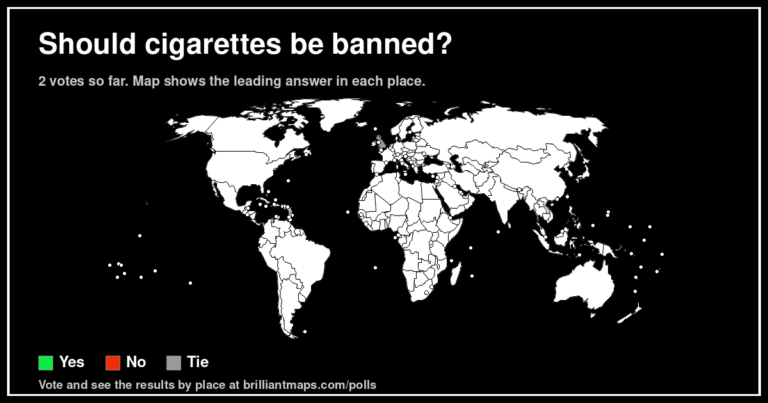 Should cigarettes be banned? (map poll)