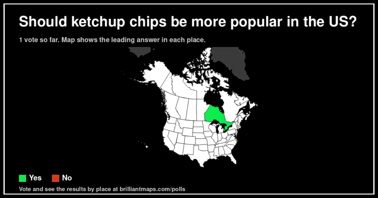 Should ketchup chips be more popular in the US? (map poll)