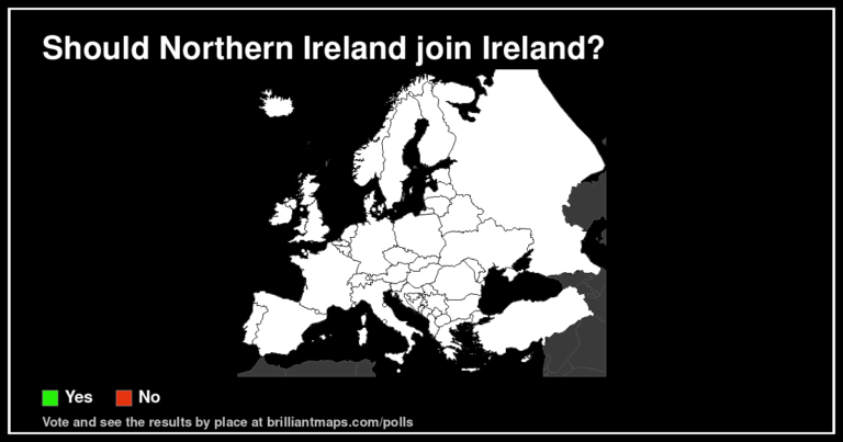 Should Northern Ireland join Ireland? (map poll)