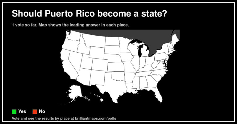 Should Puerto Rico become a state? (map poll)