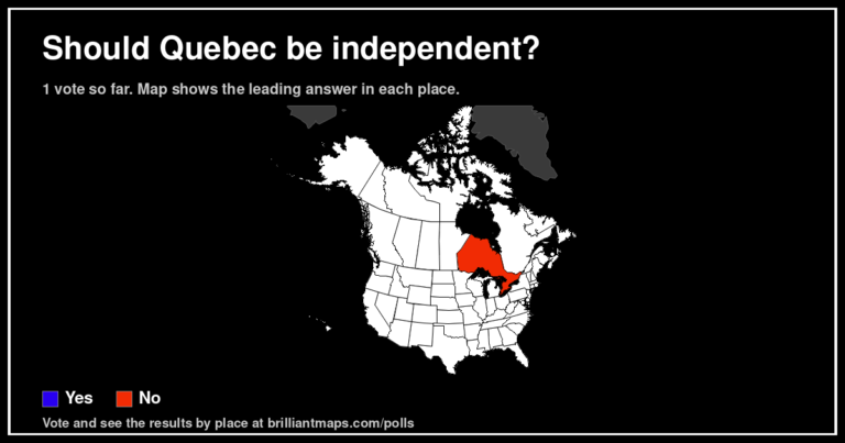 Should Quebec be independent? (map poll)